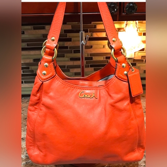 COACH Signature Leather Shoulder Bag 🧡 - Picture 1 of 11